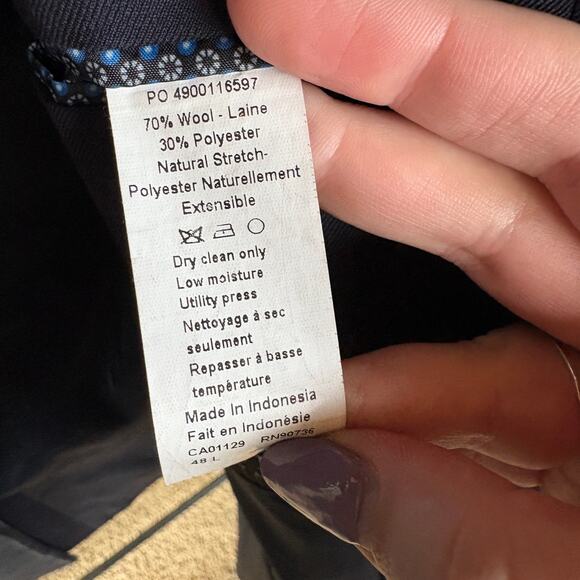 Lauren Ralph Lauren Navy Wool Blazer Gold Button Academia Career Mens 48 Long - Picture 7 of 10